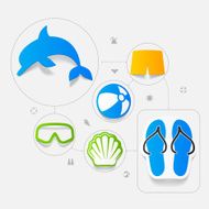 Set of summer tourism icons N359