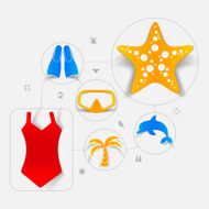 Set of summer tourism icons N360