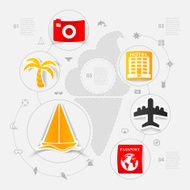 Set of summer tourism icons N362