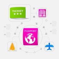 Set of summer tourism icons N363