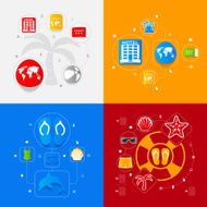 Set of summer tourism icons N364