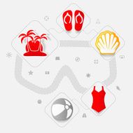 Set of summer tourism icons N367