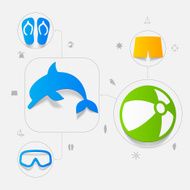 Set of summer tourism icons N368
