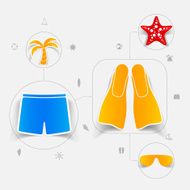 Set of summer tourism icons N369