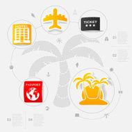 Set of summer tourism icons N371