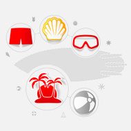 Set of summer tourism icons N375