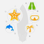 Set of summer tourism icons N376