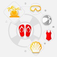 Set of summer tourism icons N379