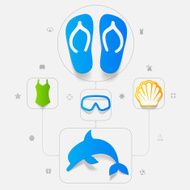 Set of summer tourism icons N380