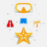 Set of summer tourism icons N381