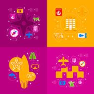 Set of summer tourism icons N382