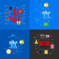 Set of summer tourism icons N383