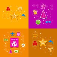 Set of summer tourism icons N384