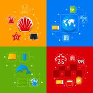 Set of summer tourism icons N386