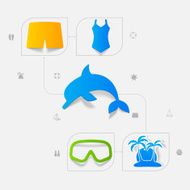 Set of summer tourism icons N387