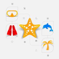 Set of summer tourism icons N388