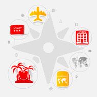 Set of summer tourism icons N389