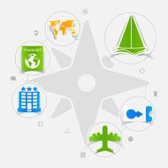 Set of summer tourism icons N390