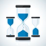 Blue business styled sand clock icons