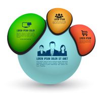Sphere with business icons info graphic