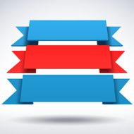 Infographic vector 3D blue and red ribbons