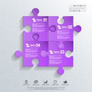 Abstract 3D puzzle infographic N24