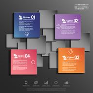 Abstract 3D paper Infographic N42