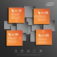 Abstract 3D paper Infographic N43