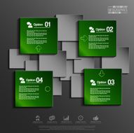 Abstract 3D paper Infographic N44