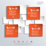 Abstract 3D paper Infographic N46