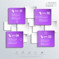 Abstract 3D paper Infographic N47