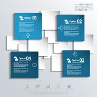Abstract 3D paper Infographic N48
