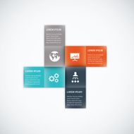 Square box business infographic option vector element flat color