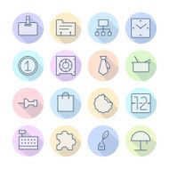 Thin Line Icons For Business and Finance
