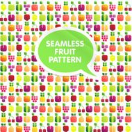 Seamless pattern of fruits and berries with leaves Shiny style