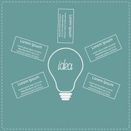 Big white light bulb infographic with text Idea concept