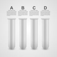 Infographic on science in the form of test tubes