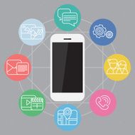 Mobile phone functions illustration