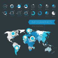 Polygonal World Map Infographics