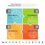 Four Continuous Infographic Elements