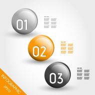 three orange striped infographic globe with numbers