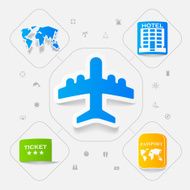 Set of summer tourism icons N393