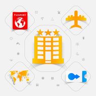 Set of summer tourism icons N394