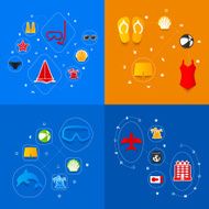 Set of summer tourism icons N398