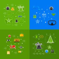 Set of summer tourism icons N399