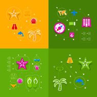 Set of summer tourism icons N400