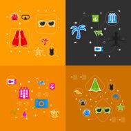 Set of summer tourism icons N401