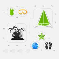 Set of summer tourism icons N402