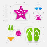 Set of summer tourism icons N403