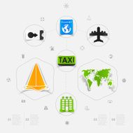 Set of summer tourism icons N406